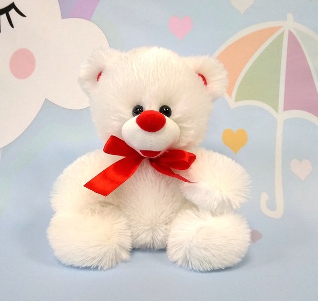 М'яка іграшка "Ведмідь Веселун" 22 см білого кольору 179932 фото