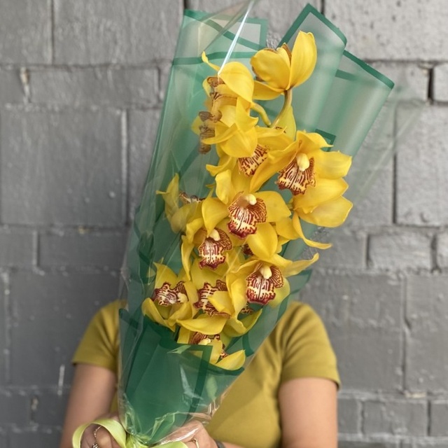 Букет жовтих орхідей 9002 фото